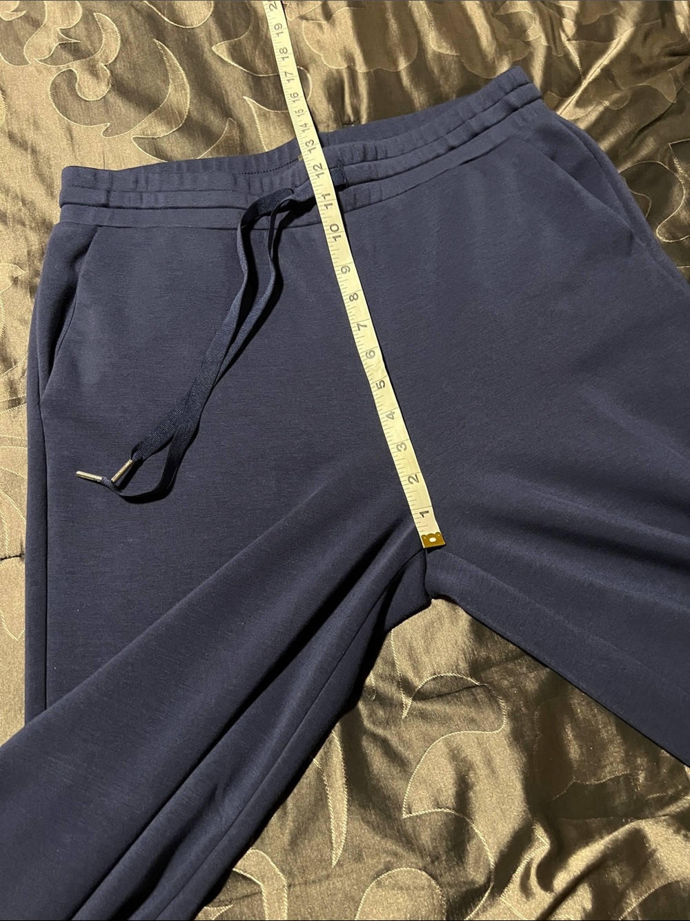 Wonderly Navy Wide Straight Leg Casual Drawstring Lounge Pants Relaxed Women LG - Picture 6 of 12